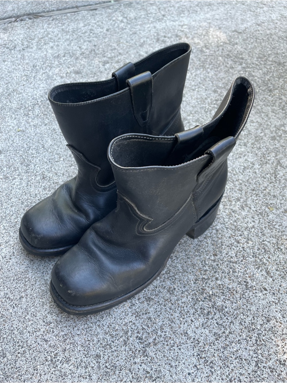 Vtg Durango Biker Men's Size 9.5 M Black Leather Mid-Calf Motorcycle Boots